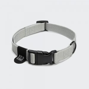 Nylon Dog Collar, Silver