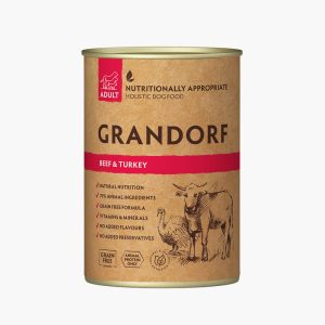 Grandorf Beef & Turkey wet food for adult dogs