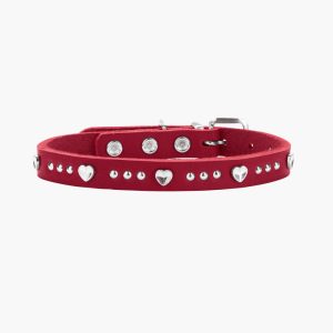 Dog Collar Aalborg Hearts red