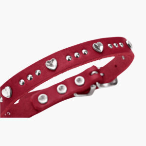 Dog Collar Aalborg Hearts red