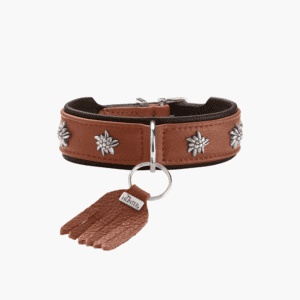 Hundehalsband München, cognac & schwarz