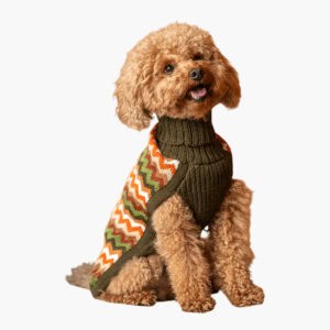 Forest Chevron Knit Alpaca Dog Sweater