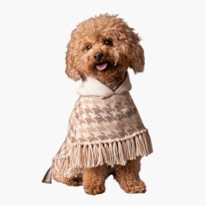 Soft Houndstooth Alpaca Dog Poncho