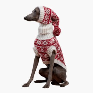 Christmas Snowflake Red Alpaca Dog Sweater