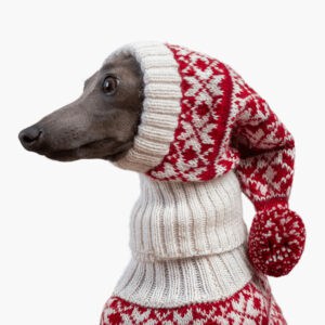 Christmas Snowflake Red Alpaca Dog Hat