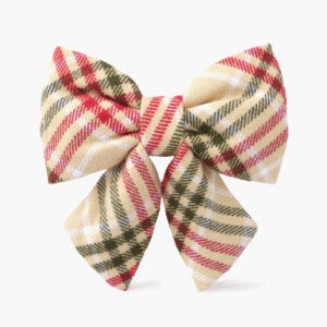 Plaid Sailor Dog Bow