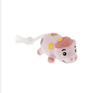 Pig dog toy with velvet effect