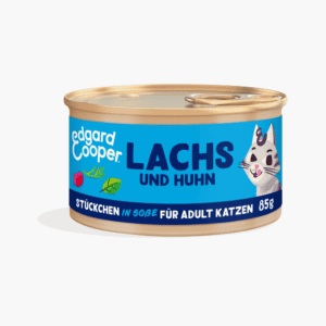 Edgard & Cooper cat food can, Salmon & Chicken (blue)
