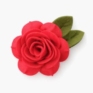 Red Rose Dog Collar Flower
