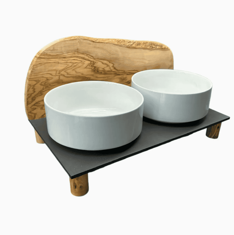 Mountain Feeding Station, Round Feet, Olive Wood