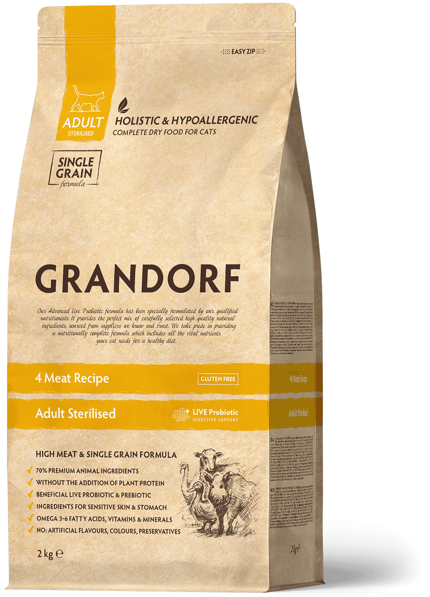 Grandorf 4 Meat Adult Sterilized Dry Cat Food