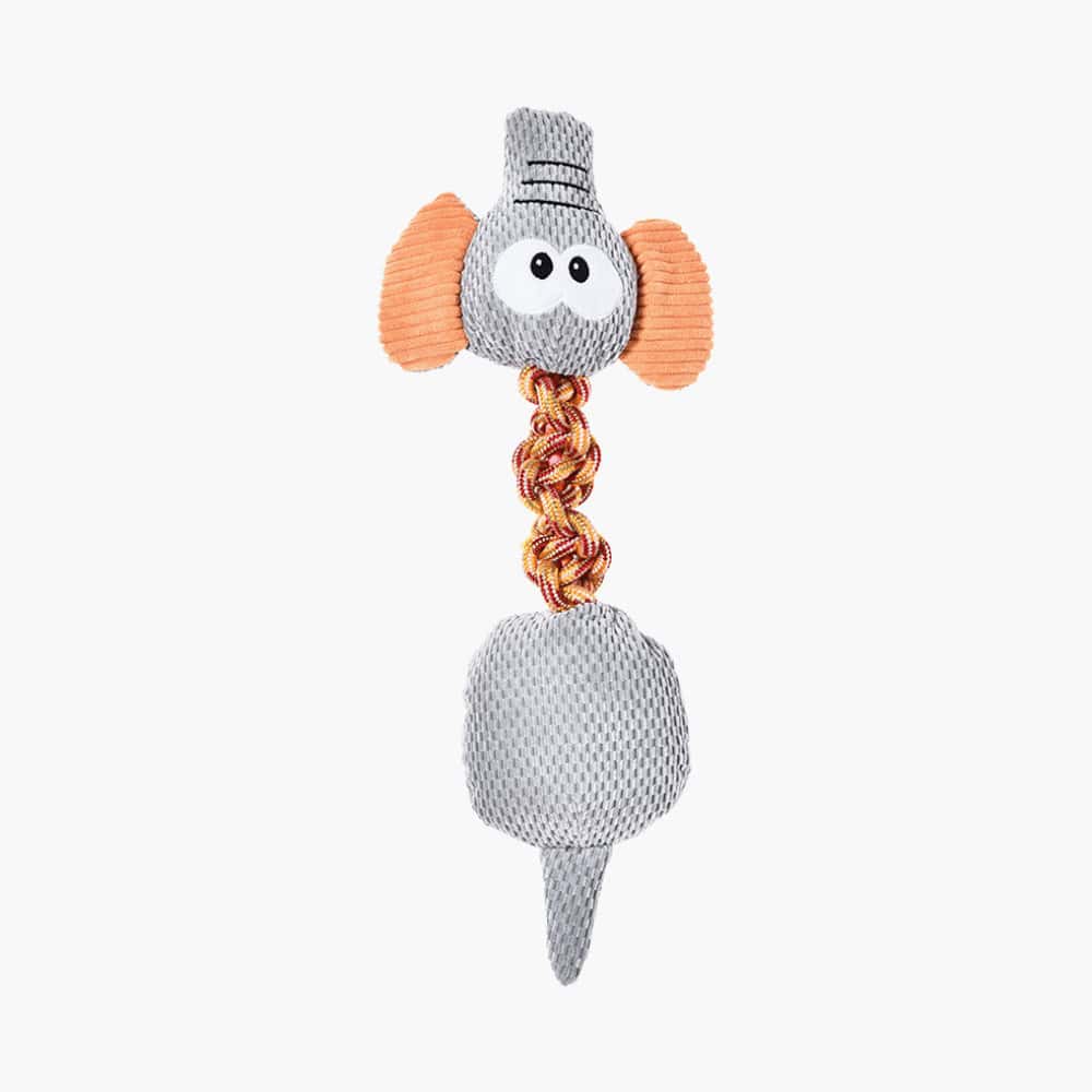 Stretch Elephant Plush Dog Toy with Squeaker